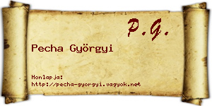 Pecha Györgyi névjegykártya